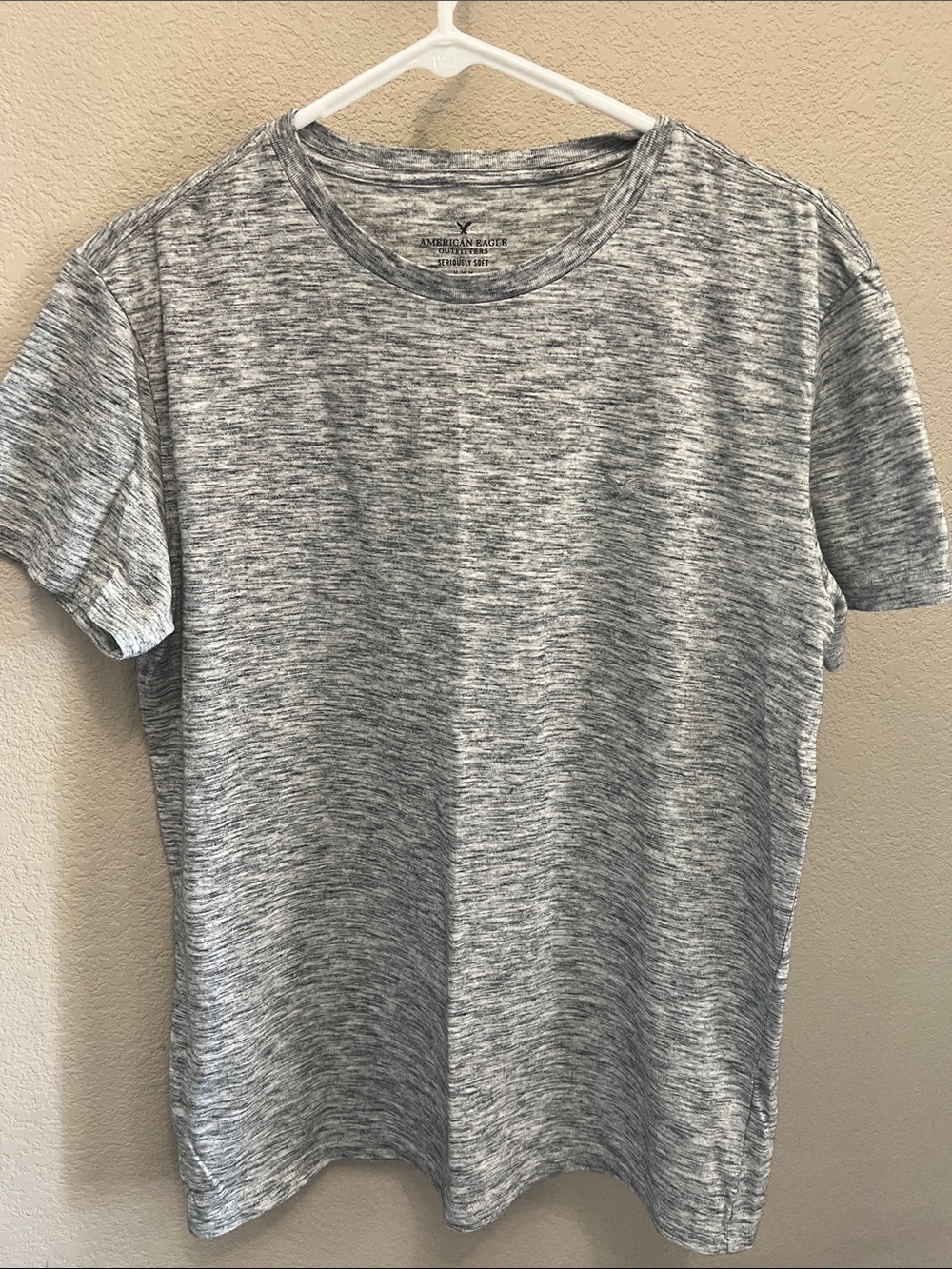 American Eagle Outfitters Gray Marled Short Sleeve Crew Tee